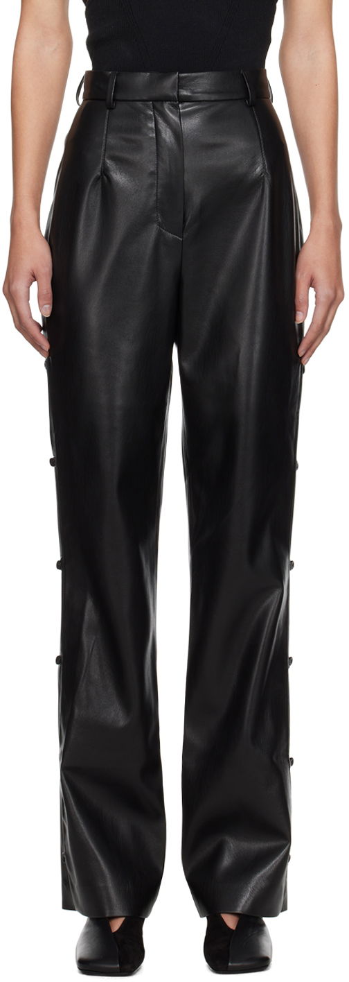 Hlače Nanushka Felina Vegan Leather Trousers Črna | NW24RSPA00899