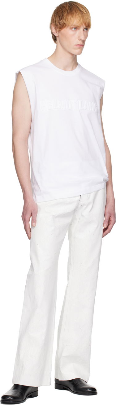 Majica brez rokavov Helmut Lang Helmut Lang Embossed Logo Tank Top Bela | P01HM502, 3