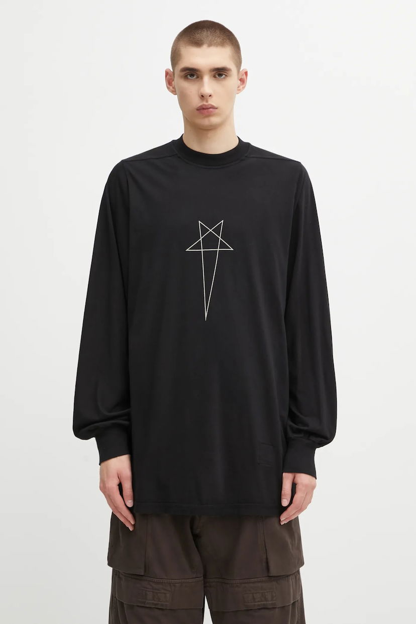 Majica Rick Owens Rick Owens DRKSHDW Jumbo Long Sleeve T-Shirt Črna | DU02E7261.RNEP3