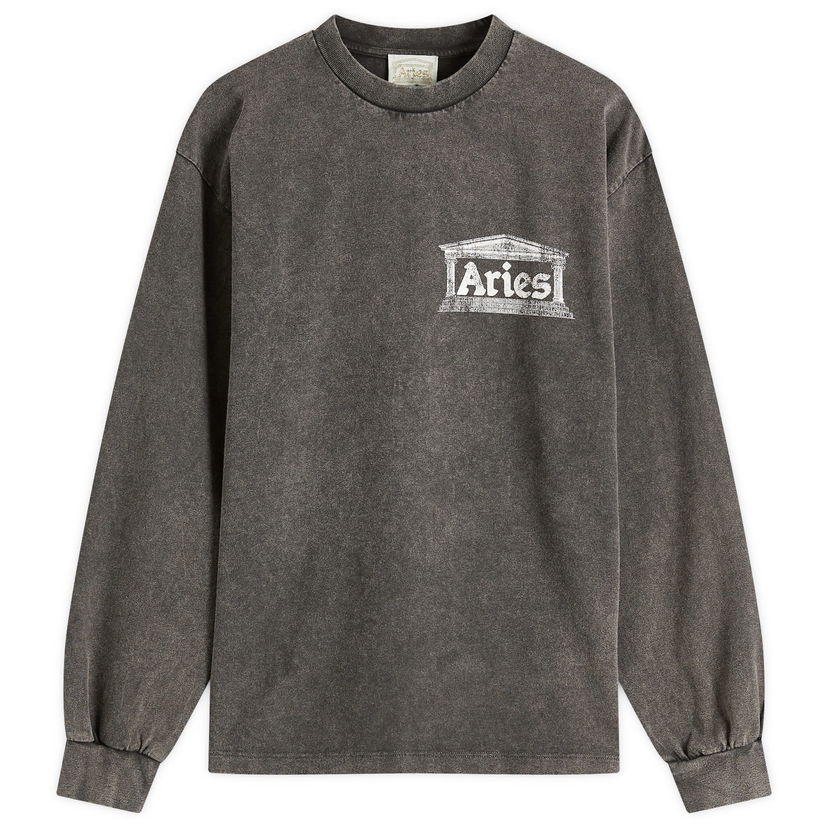 Majica Aries Aged Ancient Temple Graphic Long Sleeve T-Shirt, Size Large Siva | AR60141-BLK