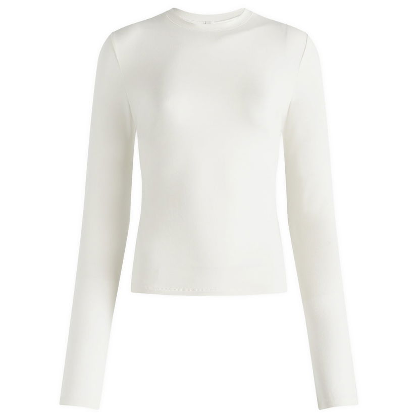 Majica SKIMS SKIMS Cotton Jersey Long Sleeve T-Shirt, Size Medium Bela | AP-TSH-0647-MBL
