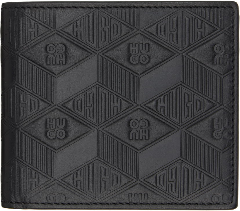 Denarnica BOSS Hugo Embossed Leather Wallet Črna | 50542006