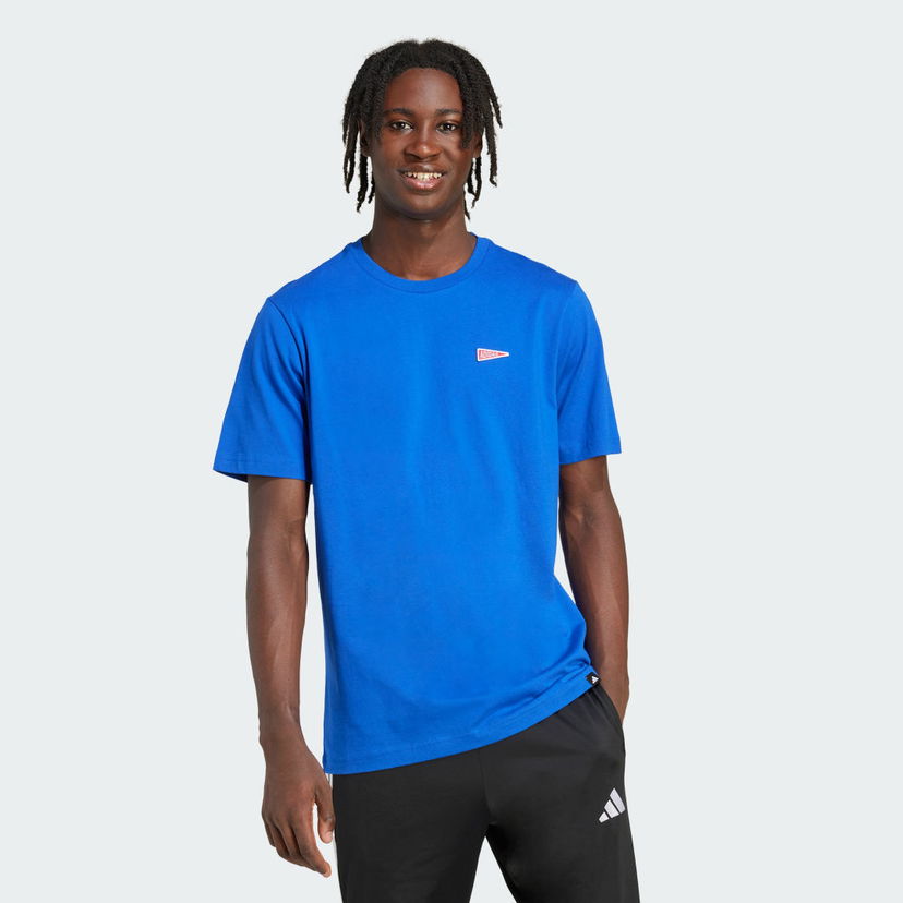 Majica adidas Performance Pennant Trim Graphic T-Shirt Modra | JL9227