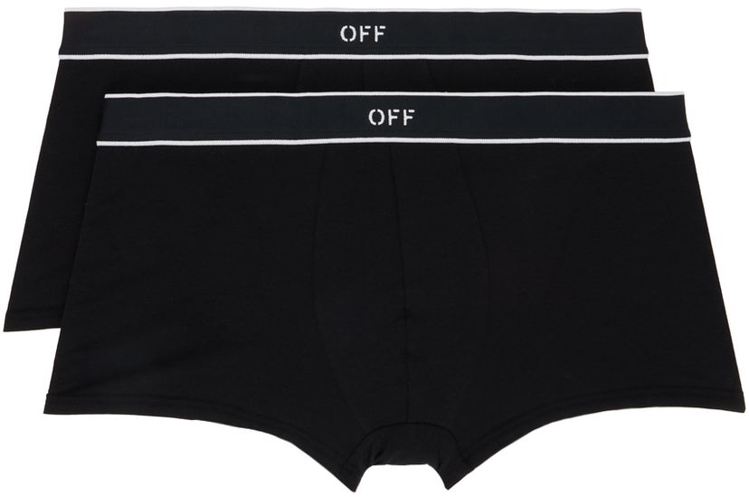 Boksarice Off-White Two-Pack Stamp Logo Boxers Črna | OMUH007S24JER0011001