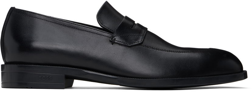 Superge in čevlji BOSS BOSS Leather Penny Loafers Črna | 50541699