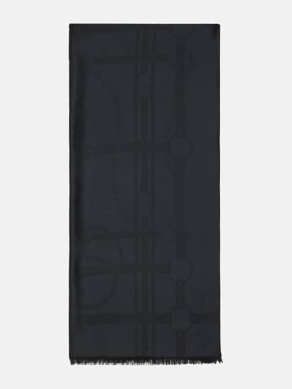 Šala GUESS Black Chain-Print Scarf Črna | AW5264VIS03