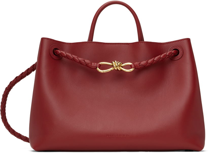 Torbica Bottega Veneta Bottega Veneta Andiamo Leather Shoulder Bag Rdeča | 810214 V4O94
