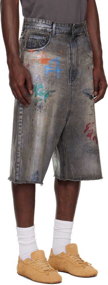 Kratke hlače We11done We11done Painted Denim Shorts Siva | WD-DP2-25-332-M-BK, 1
