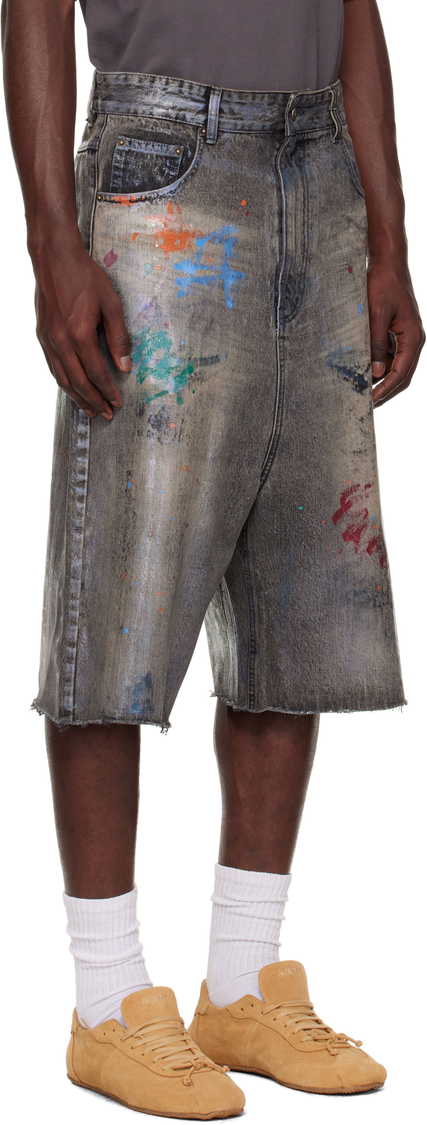 Kratke hlače We11done We11done Painted Denim Shorts Siva | WD-DP2-25-332-M-BK, 1