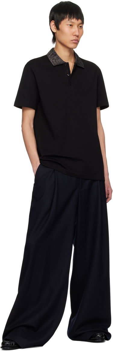 Polo majica Versace Versace Barocco Embroidered-Collar Polo Črna | 1013906_1A12966, 3