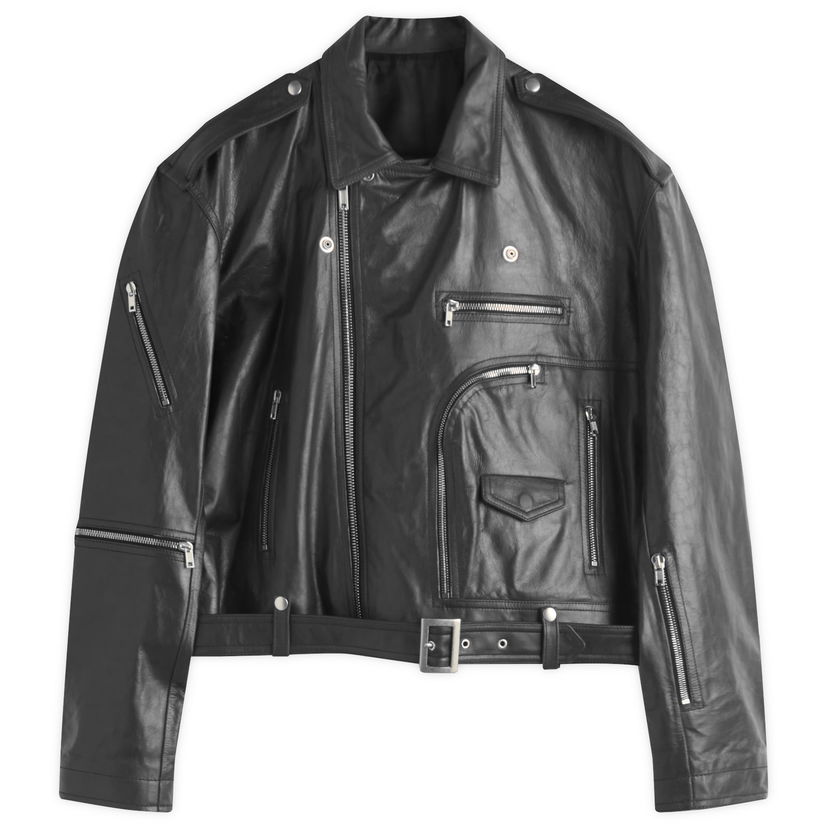 Jakna Rick Owens Rick Owens Jumbo Bauhaus Stooges Leather Biker Jacket Črna | RP01E7717-009
