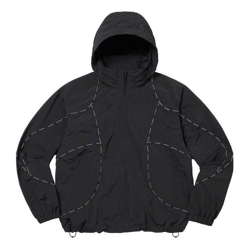 Vetrovka Supreme Piping Logo Hooded Track Jacket Črna | SUP-FW23-065