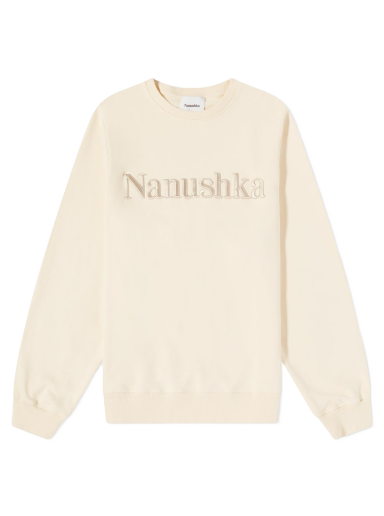 Pulover Nanushka Remy Logo Crew Sweat Bež | NM21RSSW01071