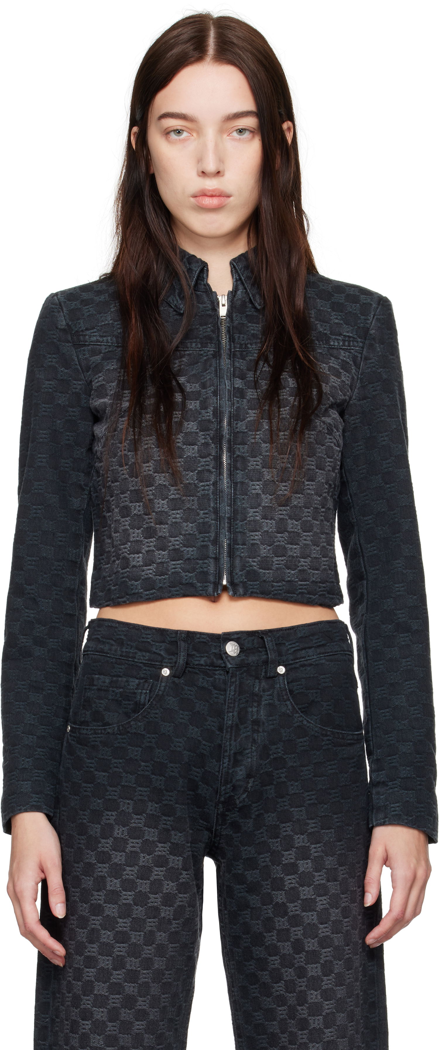 Jakna MISBHV Monogram Denim Jacket Črna | 241W400, 0