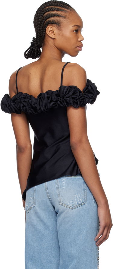 Majica brez rokavov Coperni Coperni Ruffle Camisole Top Črna | COPT79F5001, 2