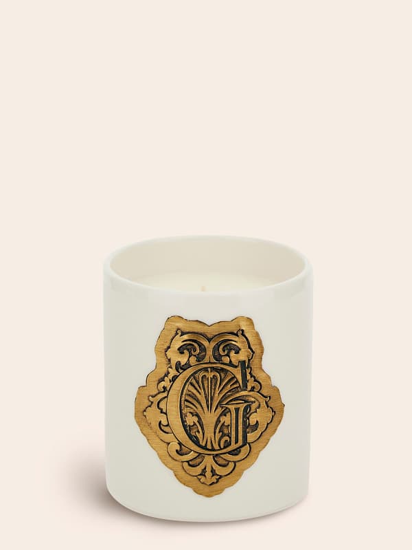 Sveče GUESS White Scented Candle with Gold Baroque Print Bela | XCGBARP3201