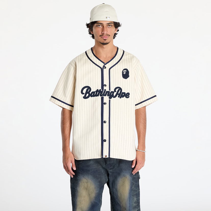 Dres BAPE A BATHING APE Baseball Jersey Shirt Bež | 001SRK801001M IVY