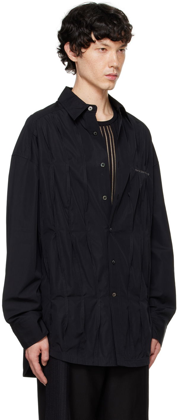 Srajce Feng Chen Wang Feng Chen Wang Pleated Shirt Črna | FUF18SR09, 1