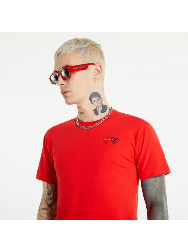 Majica Comme des Garçons PLAY Double Heart Tee Rdeča | AZT226 red
