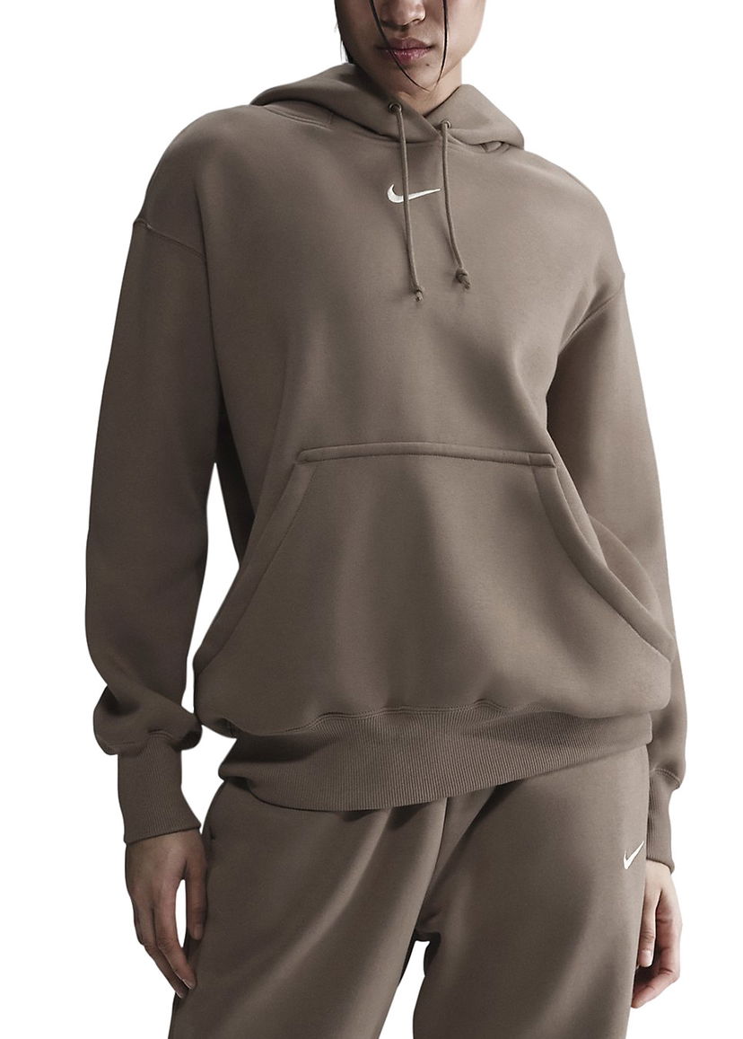 Pulover Nike Nike Phoenix Fleece Hoodie Rjava | dq5860-233