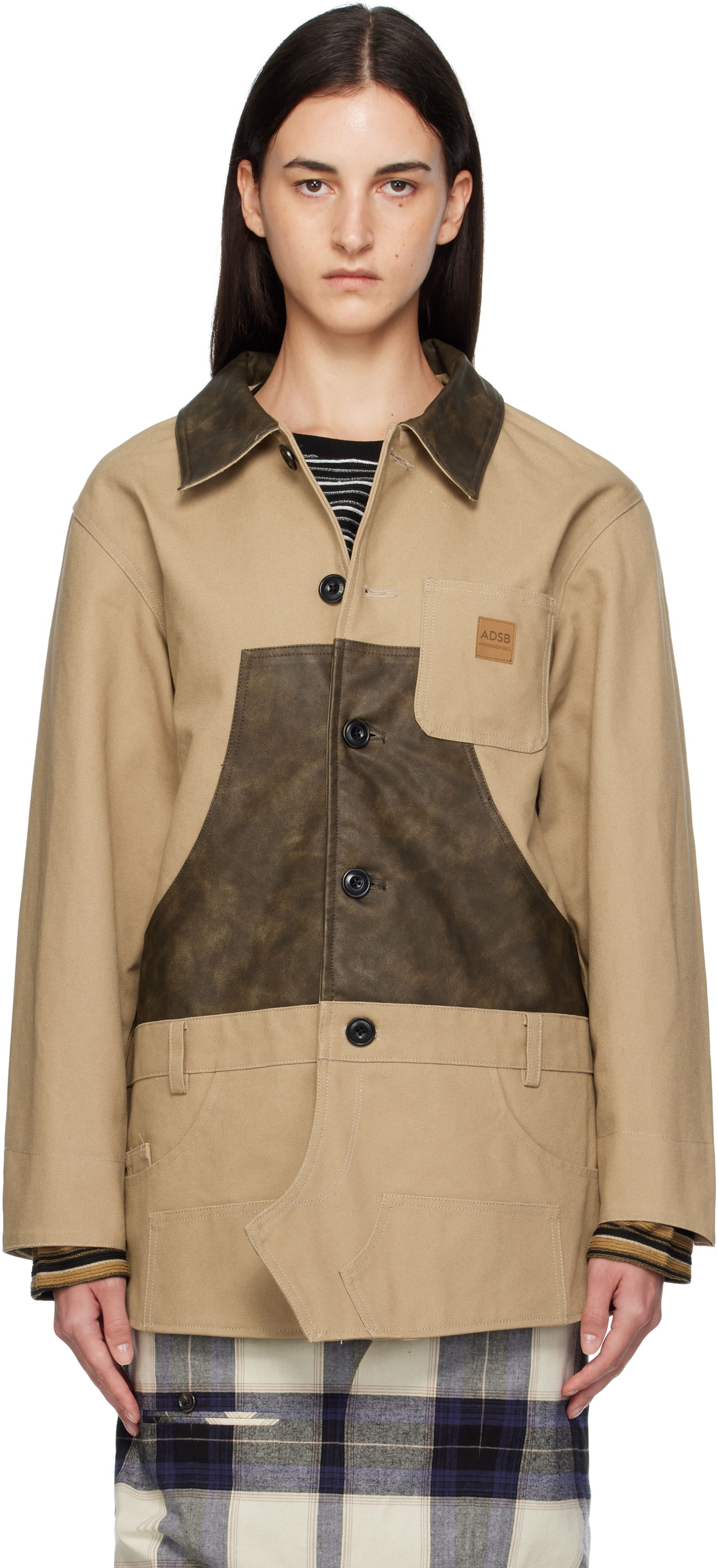 Plašči Andersson Bell Andersson Bell Carpenter Shorts Inserted Coat Bež | awa720w, 0
