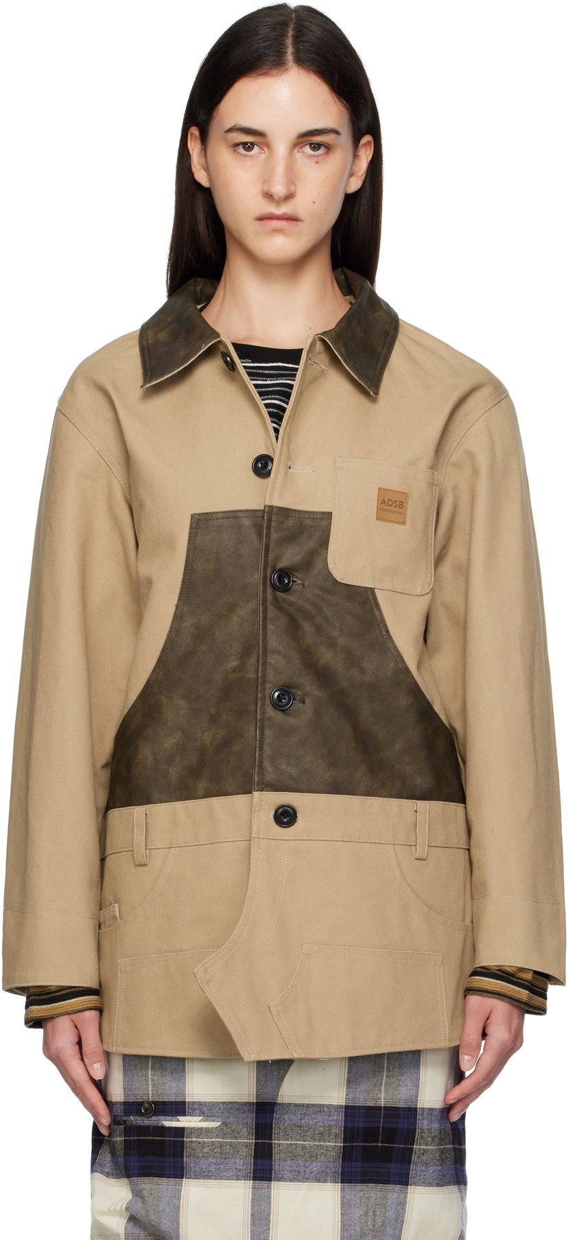 Plašči Andersson Bell Andersson Bell Carpenter Shorts Inserted Coat Bež | awa720w