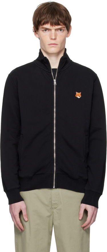 Pulover MAISON KITSUNÉ Fox Head Patch Fullzip Regular Sweatshirt Črna | PM02134KM0340, 0