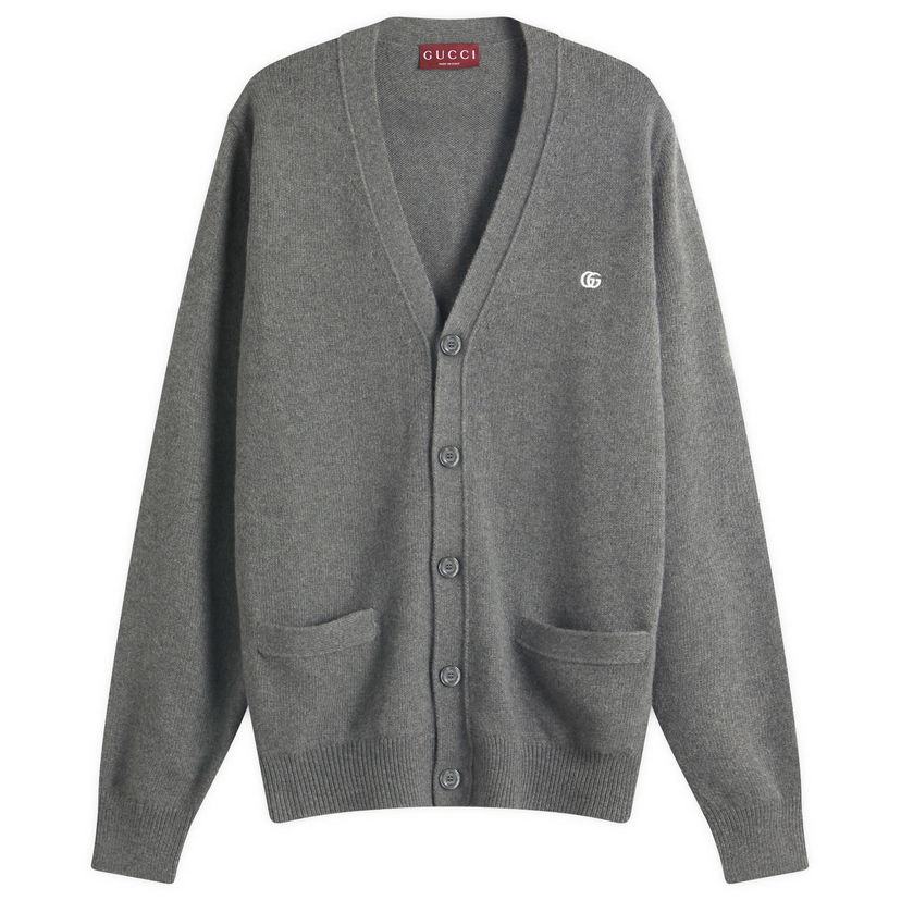 Pleteni pulover Gucci Gucci Monogram Wool Cashmere Cardigan, Large Siva | 815009-XKEK5-1078