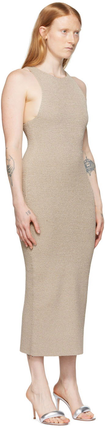 Obleke Helmut Lang Helmut Lang Ribbon Midi Dress Bež | M04HW705, 1