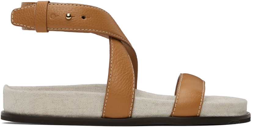 Obleke TOTEME TOTEME 'The Leather Chunky' Sandals Rjava | 242-WAS2047-LE0031