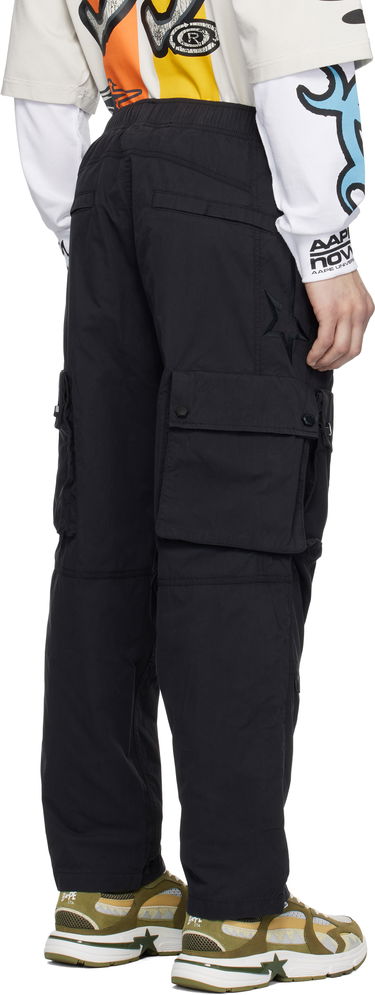 Cargo hlače AAPE by A Bathing Ape AAPE by A Bathing Ape Moonface Logo Utility Cargo Pants Črna | AAPPTMB633XXNBKX, 2
