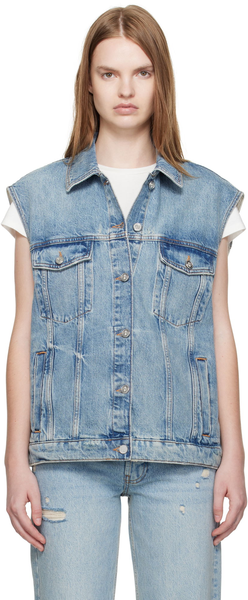 Telovnik Anine Bing ANINE BING Rory Denim Vest Modra | A-01-10857-WHD37