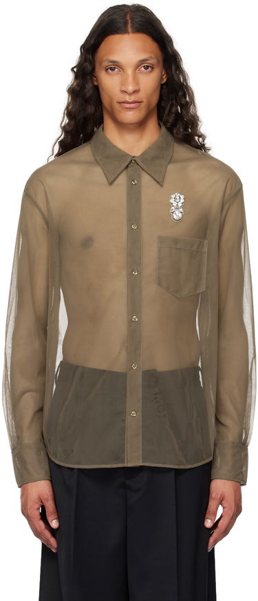 Srajce Simone Rocha Simone Rocha Sheer Embellished Shirt Zelena | 5289TB 0069, 0