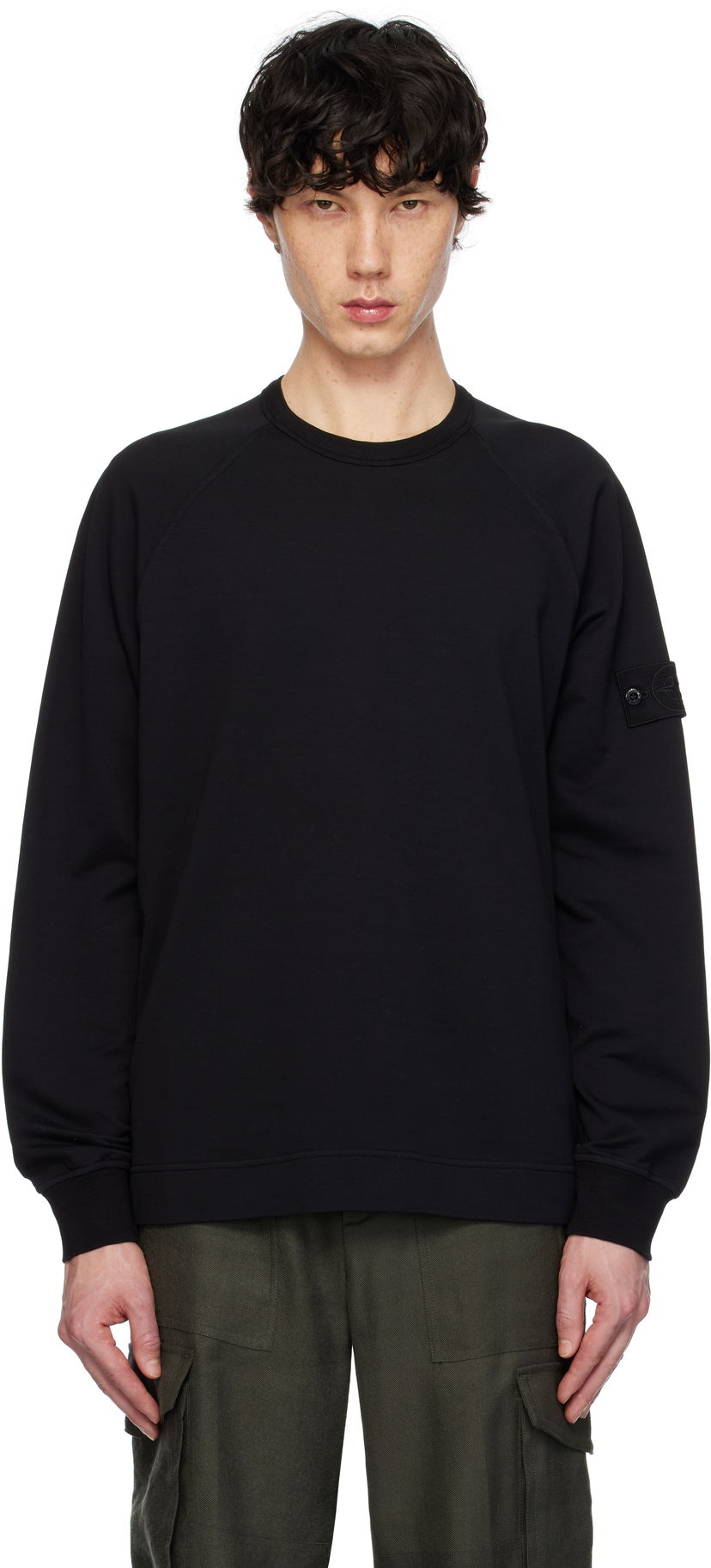Pleteni pulover Stone Island Stone Island Garment Dyed Sweatshirt Črna | K1S15 6100011 S00F3
