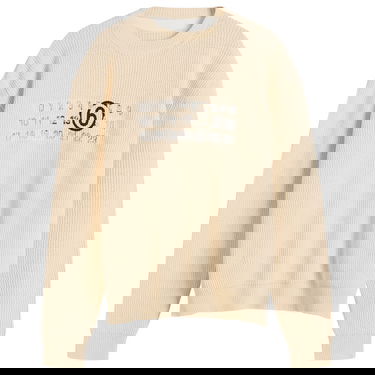 Pleteni pulover Maison Margiela Maison Margiela Logo Knit Sweater, Size Large Bež | SH2HL0022-M13124-102, 1