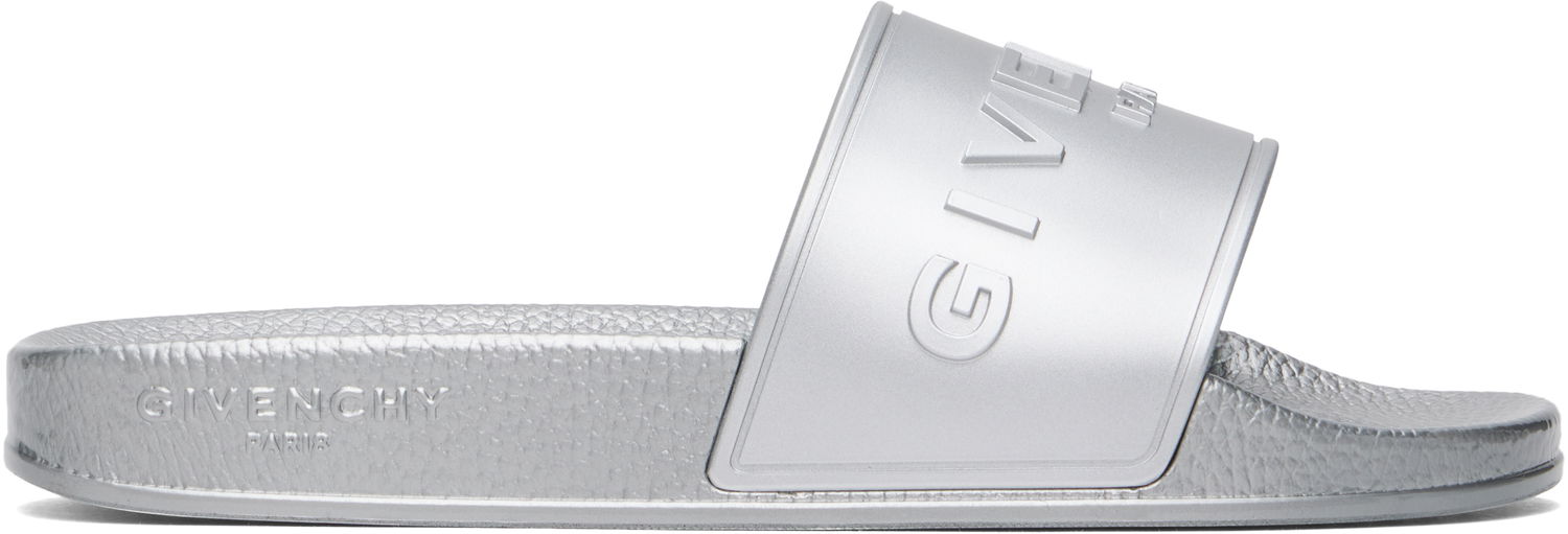 Superge in čevlji Givenchy Slide Flat Sandals Kovinski | BE3076E2AN040, 0