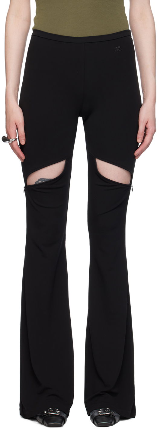 Pajkice Courrèges Cutout Flare Trousers Črna | 224JPA232JS0066, 0