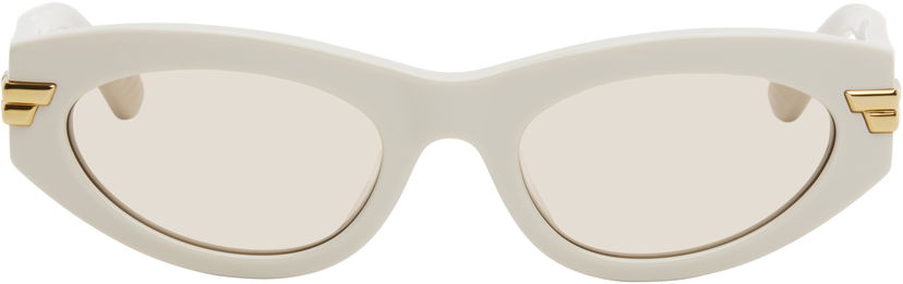 Sončna očala Bottega Veneta Bold Ribbon Unapologetic Cat-Eye Sunglasses Bela | BV1189S-007