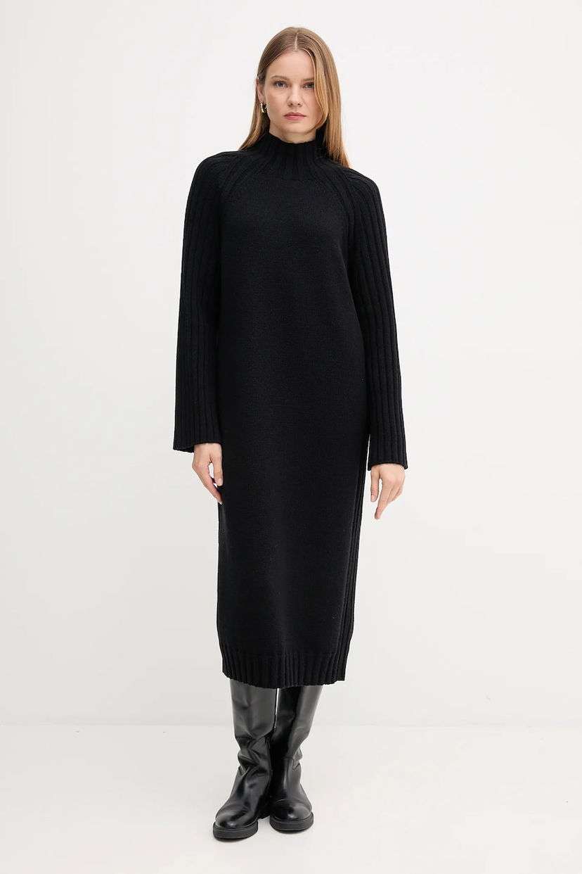 Obleke Barbour Barbour Vera Midi Knit Dress Črna | LDR0940