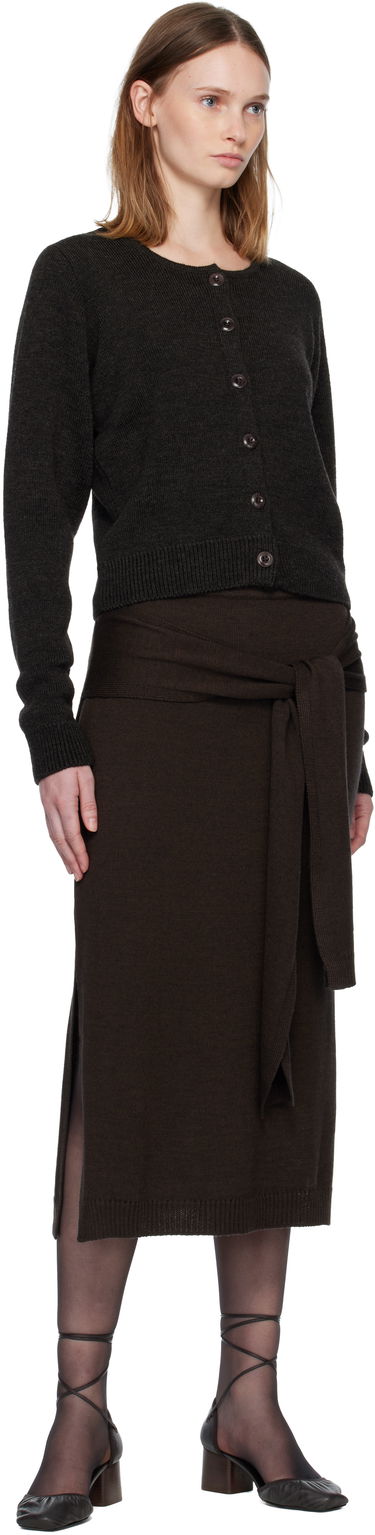 Krila LEMAIRE Trompe L'oeil Midi Skirt Rjava | SK1058 LK087, 3
