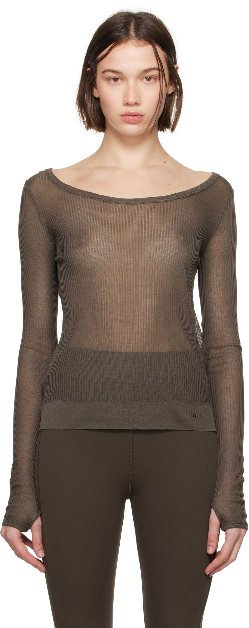 Majica LEMAIRE LEMAIRE Seamless Long Sleeve T-Shirt Rjava | TO1278 LK1017