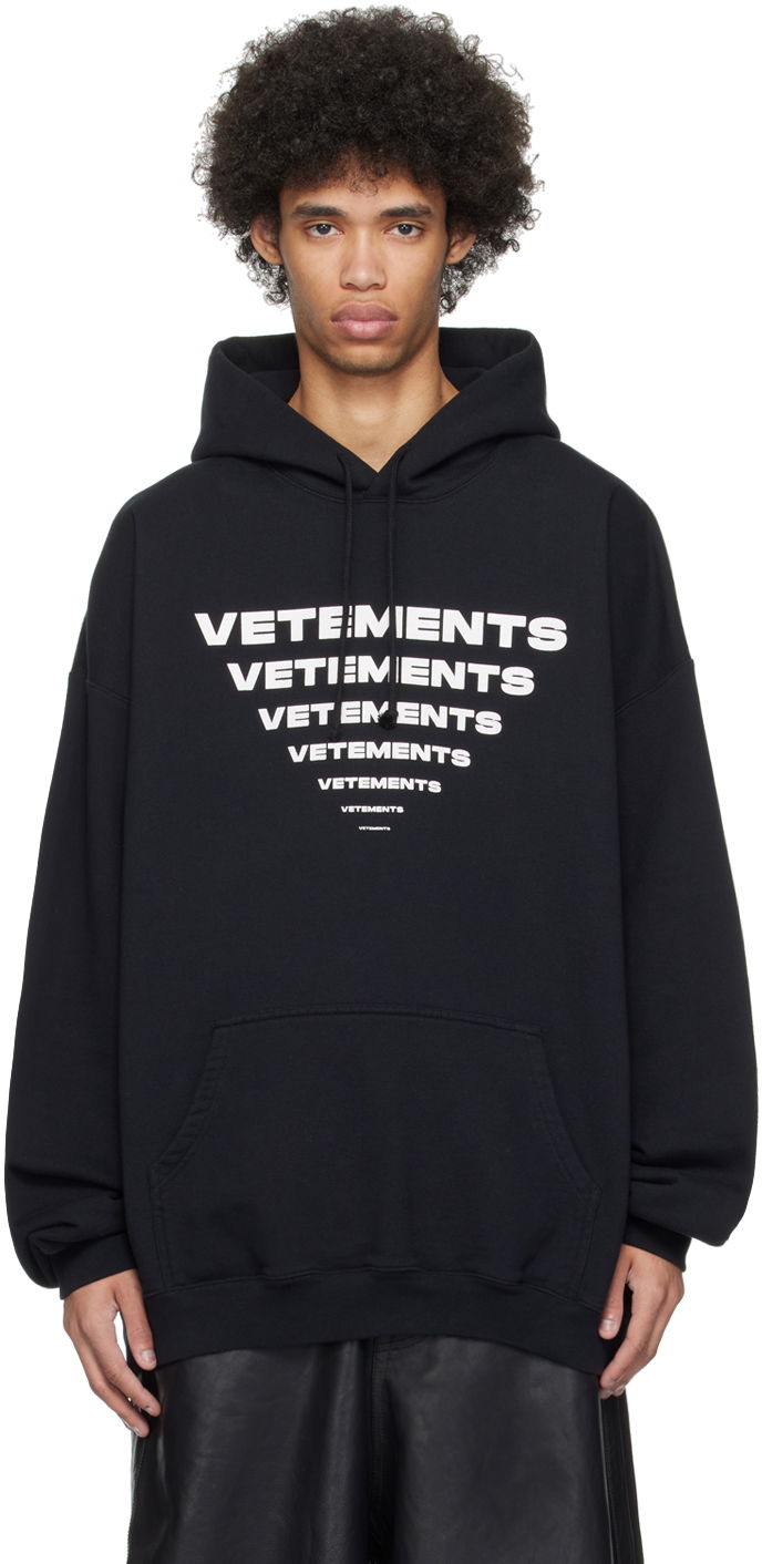 Pulover VETEMENTS Pyramid Hoodie Črna | UE64HD120B