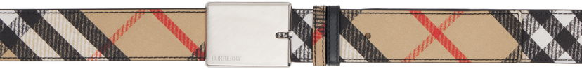 Pasovi Burberry Burberry Check B Cut Reversible Belt Bež | 8103771
