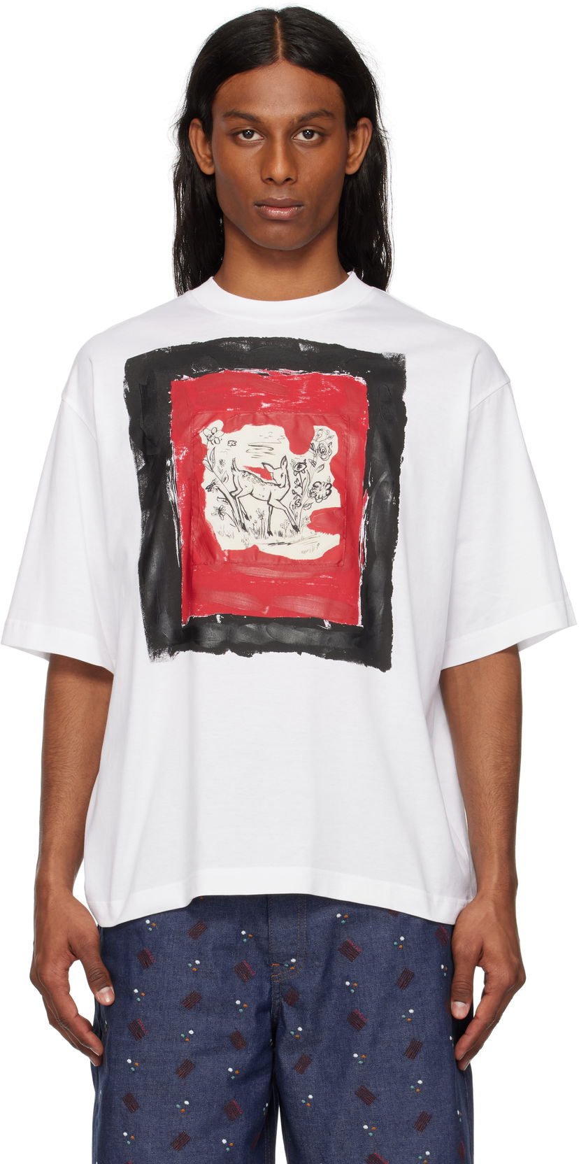 Majica Marni Marni Fawn Print T-Shirt Bela | HUMU0223QP USCX69