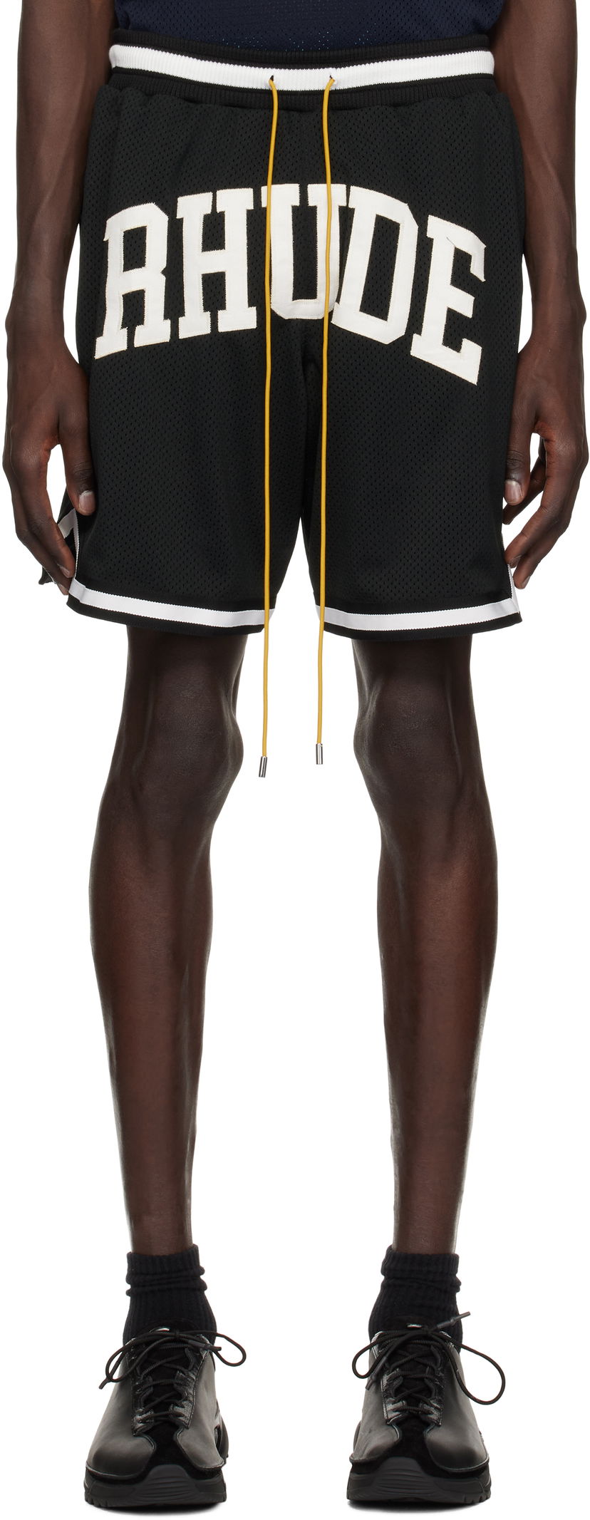 Kratke hlače Rhude Rhude Collegiate Mesh Basketball Shorts Črna | RHPS25SH02016