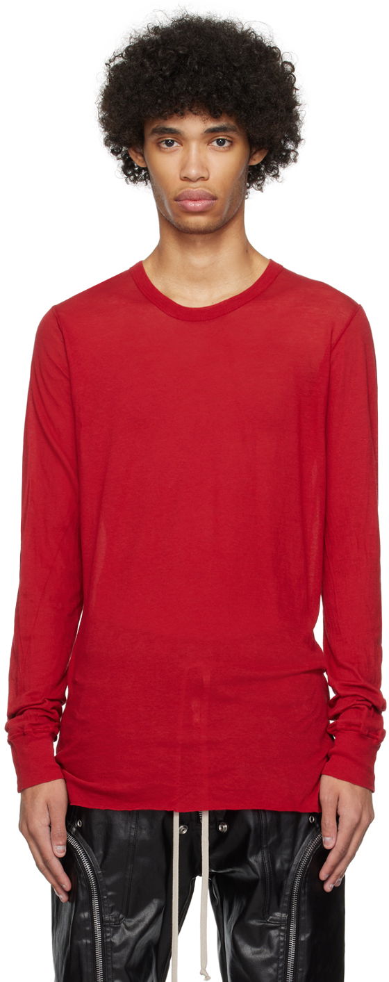 Majica Rick Owens Basic T-Shirt Rdeča | RU01D3252 UC