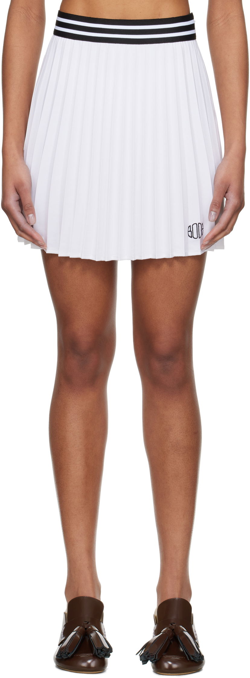 Krila Bode Bode Court Pleated Miniskirt Bela | WRS25BT062