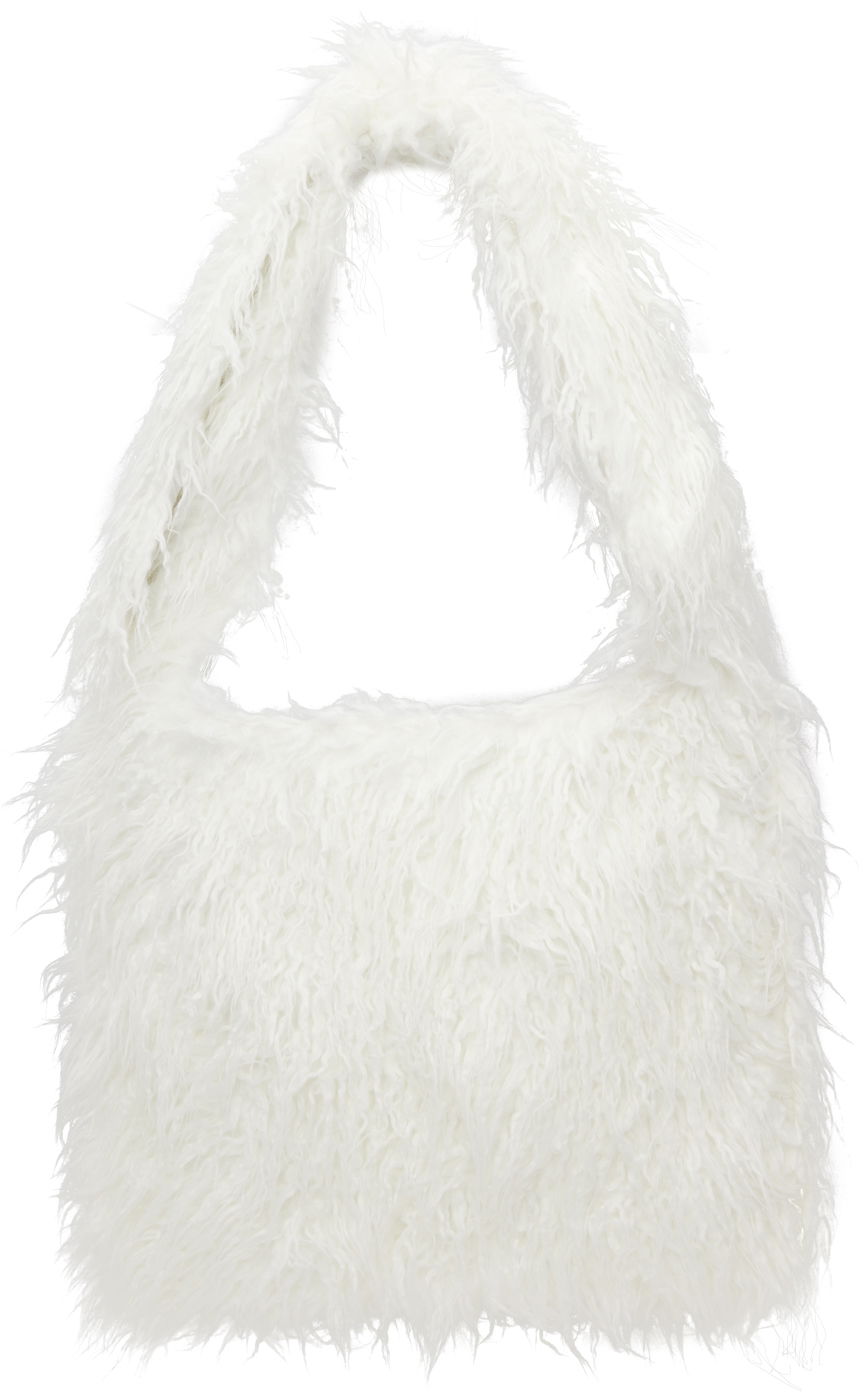 Torba za čez ramo We11done We11done Faux-Fur Shoulder Bag Bela | WD-AB3-22-473-U-WH, 0