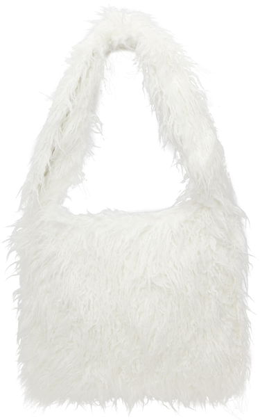 Torba za čez ramo We11done We11done Faux-Fur Shoulder Bag Bela | WD-AB3-22-473-U-WH, 0
