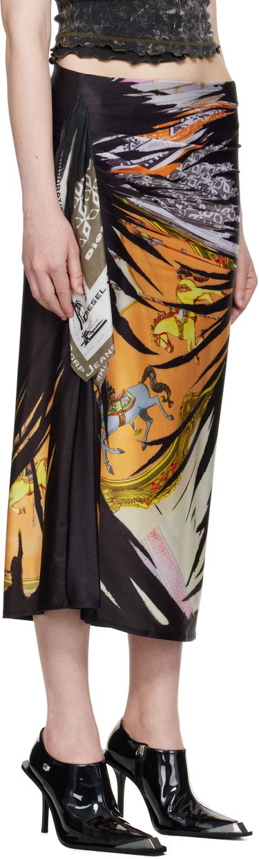 Krila Diesel Diesel O-Pary Print Wrap Midi Skirt Črna | A18937 0TKBL, 1